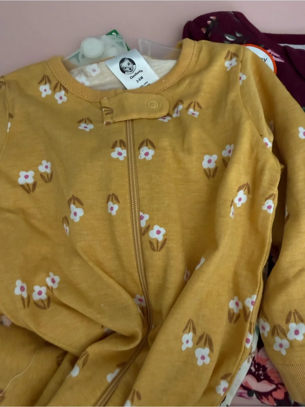NWT, 3-6 month footie pajamas, 3 pairs